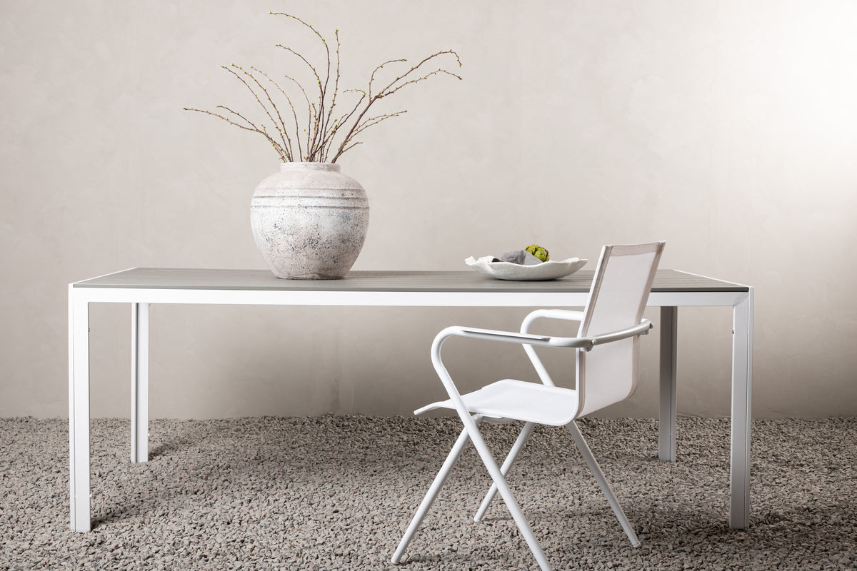 Rectangular Dining Table 75 x 205 x 90 Grey