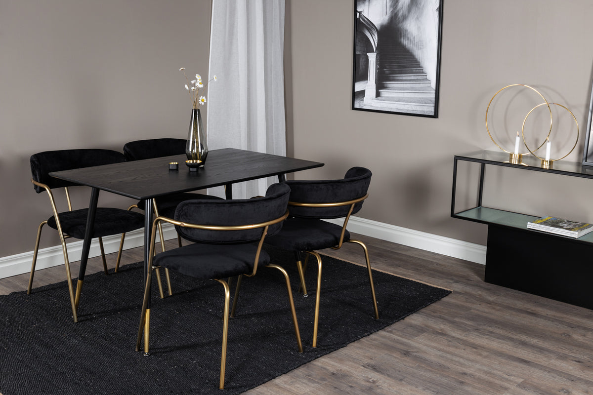 Rectangular Dining Table 75 x 120 x 85 Black