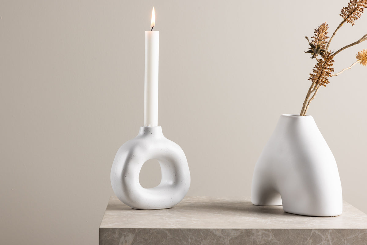 Candlestick 13 x 13 x 6 White