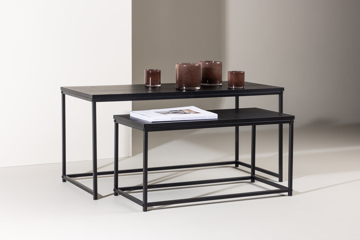 Sofa Table Table 1: 43x100 cm Table 2: 33x75cm Black