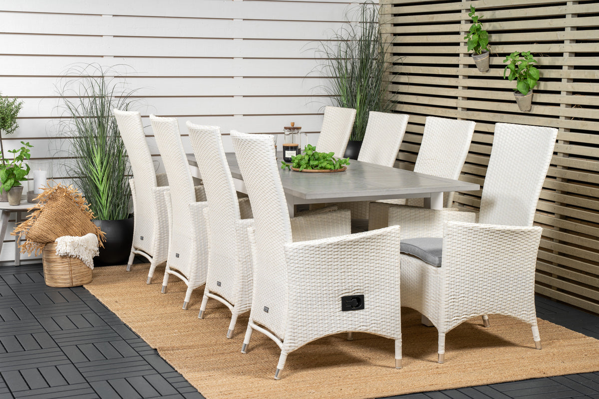 Dining Set White Grey