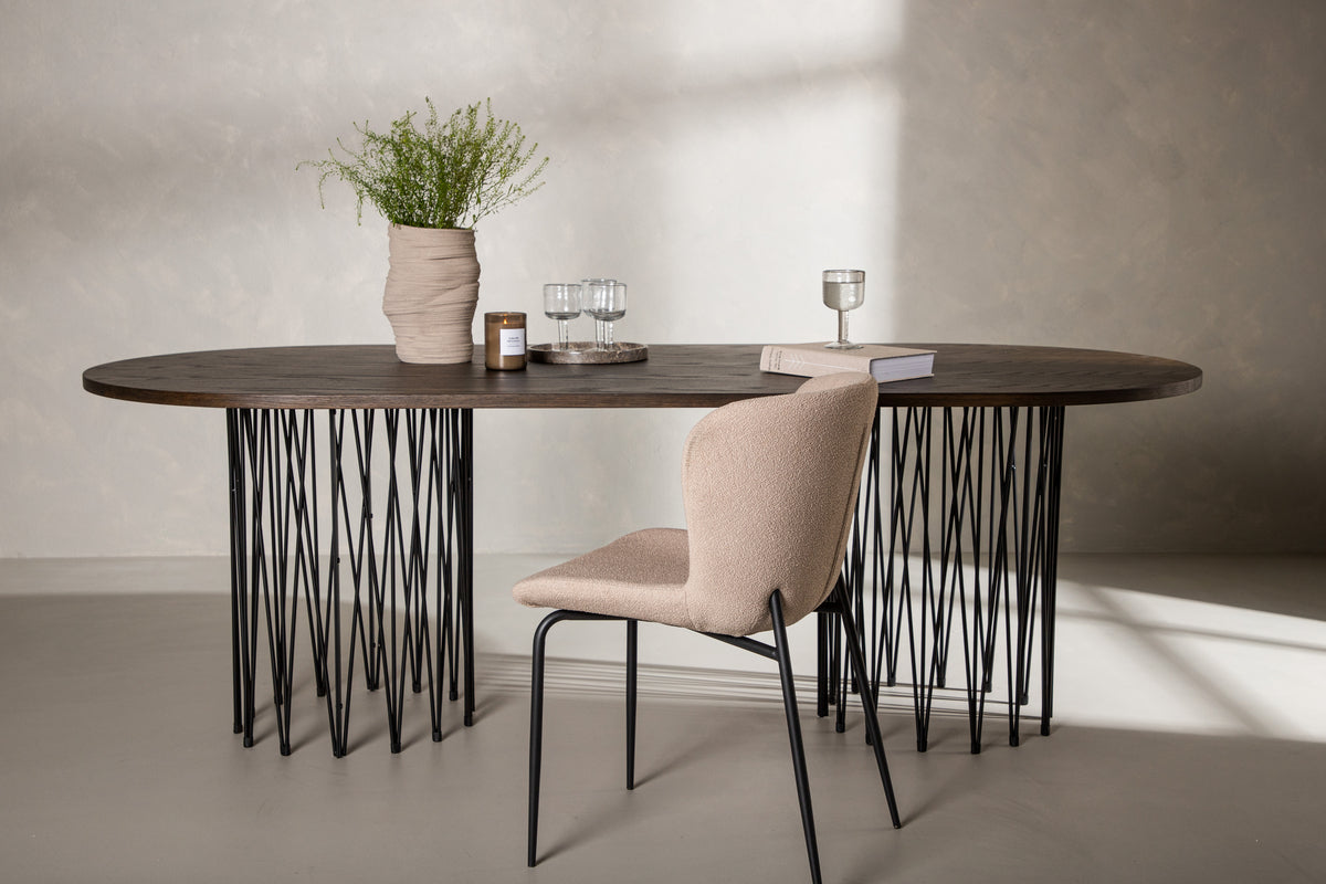 Oval Dining Table 100 x 220 Mocca