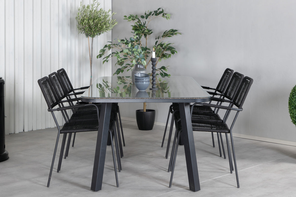 Rectangular Dining Table 74 x 200 x 100 Black