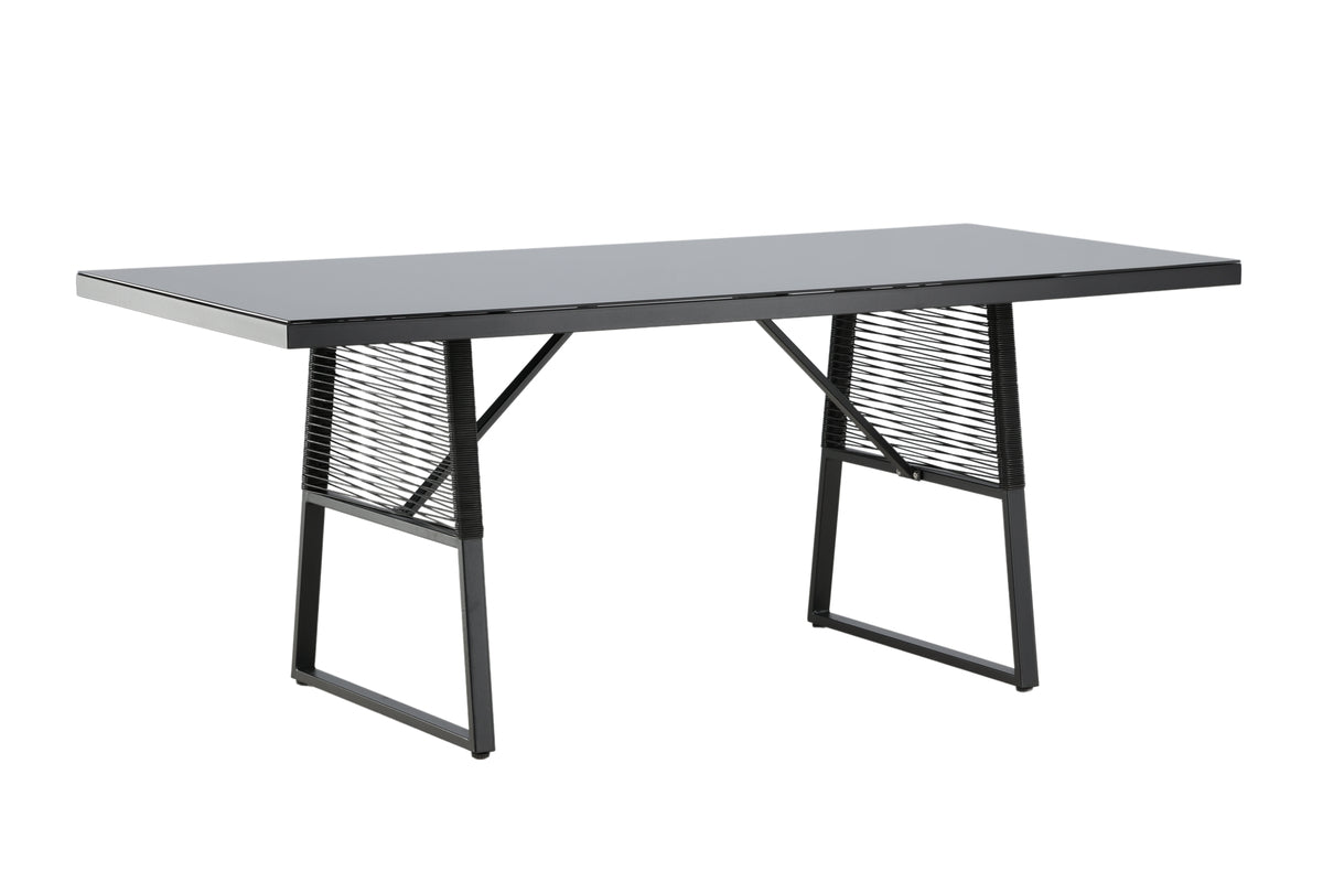 Rectangular Dining Table 77 x 193 x 90 Black
