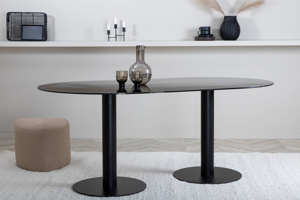 Oval Dining Table 180 x 74 x 100 Black