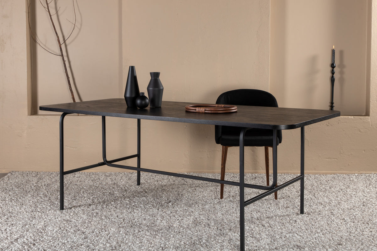 Rectangular Dining Table 75 x 200 x 90 Black