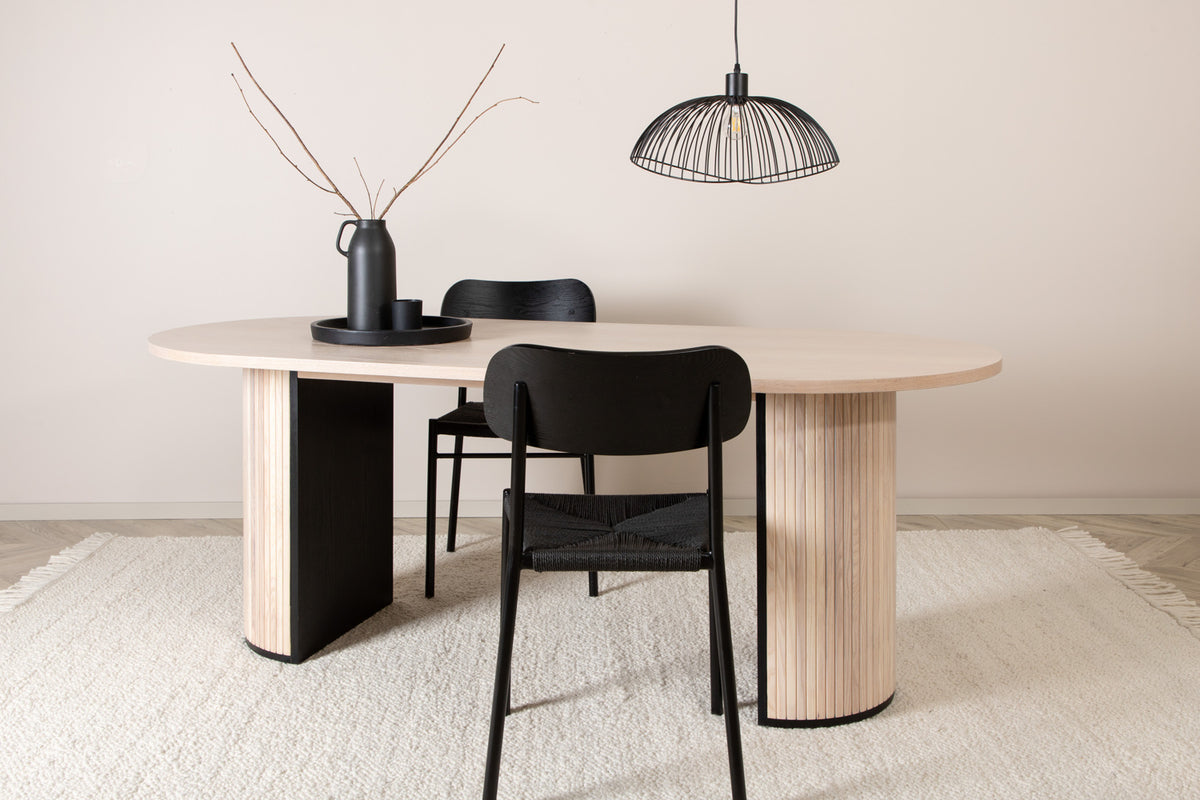 Oval Dining Table 75 x 200 x 90 Whitewash