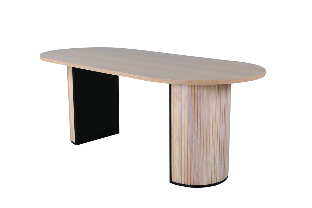 Oval Dining Table 75 x 200 x 90 Whitewash