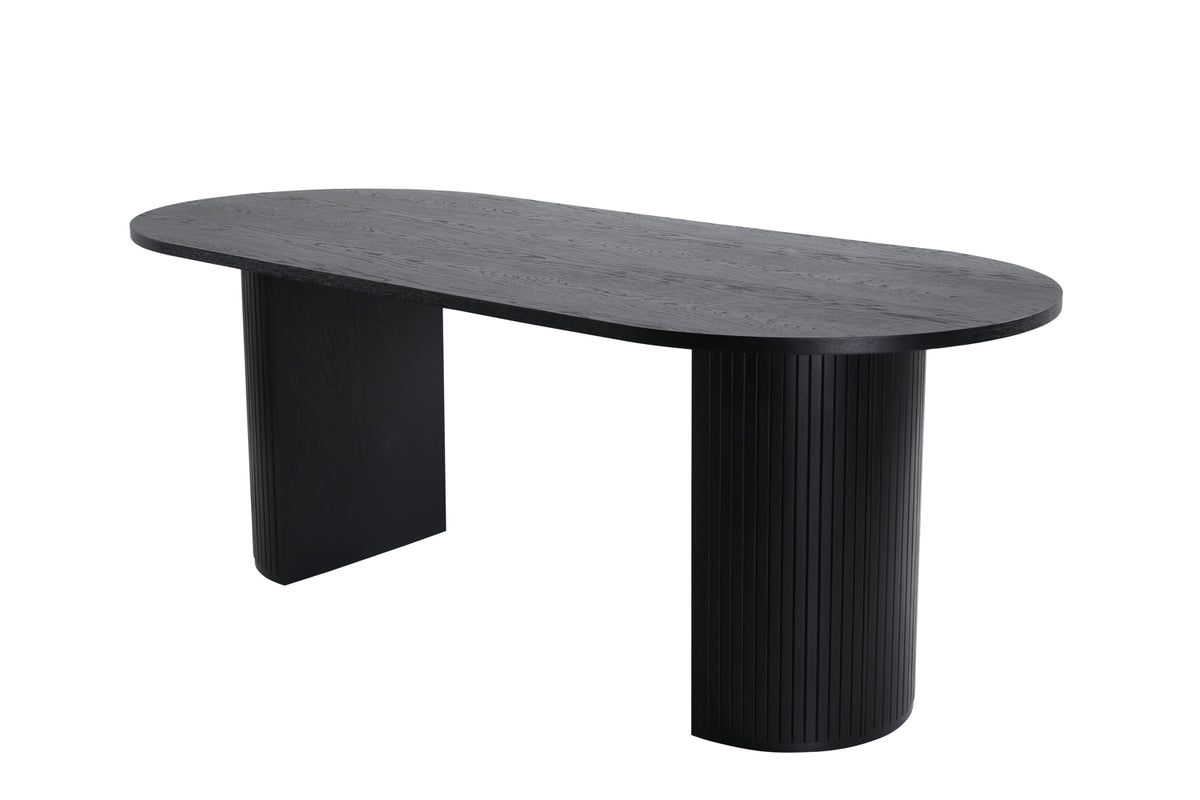Oval Dining Table 75 x 200 x 90 Black