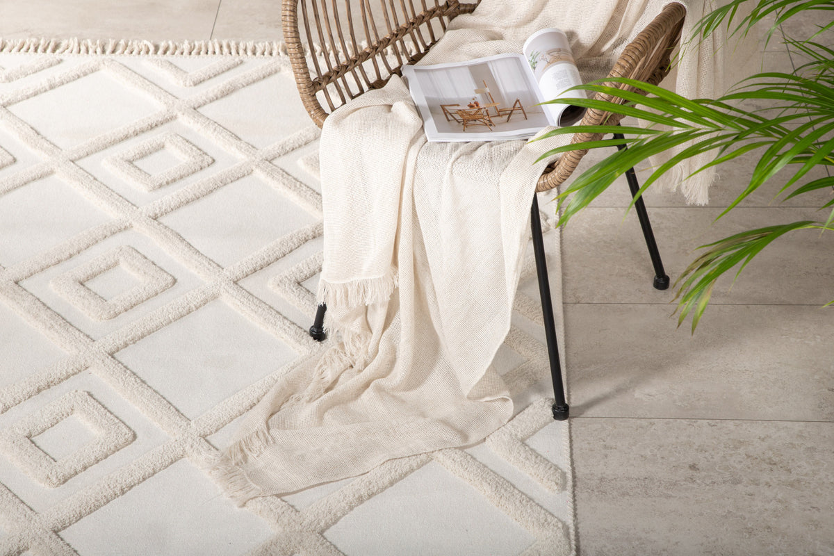 Rectangular Carpet 160 x 230 White