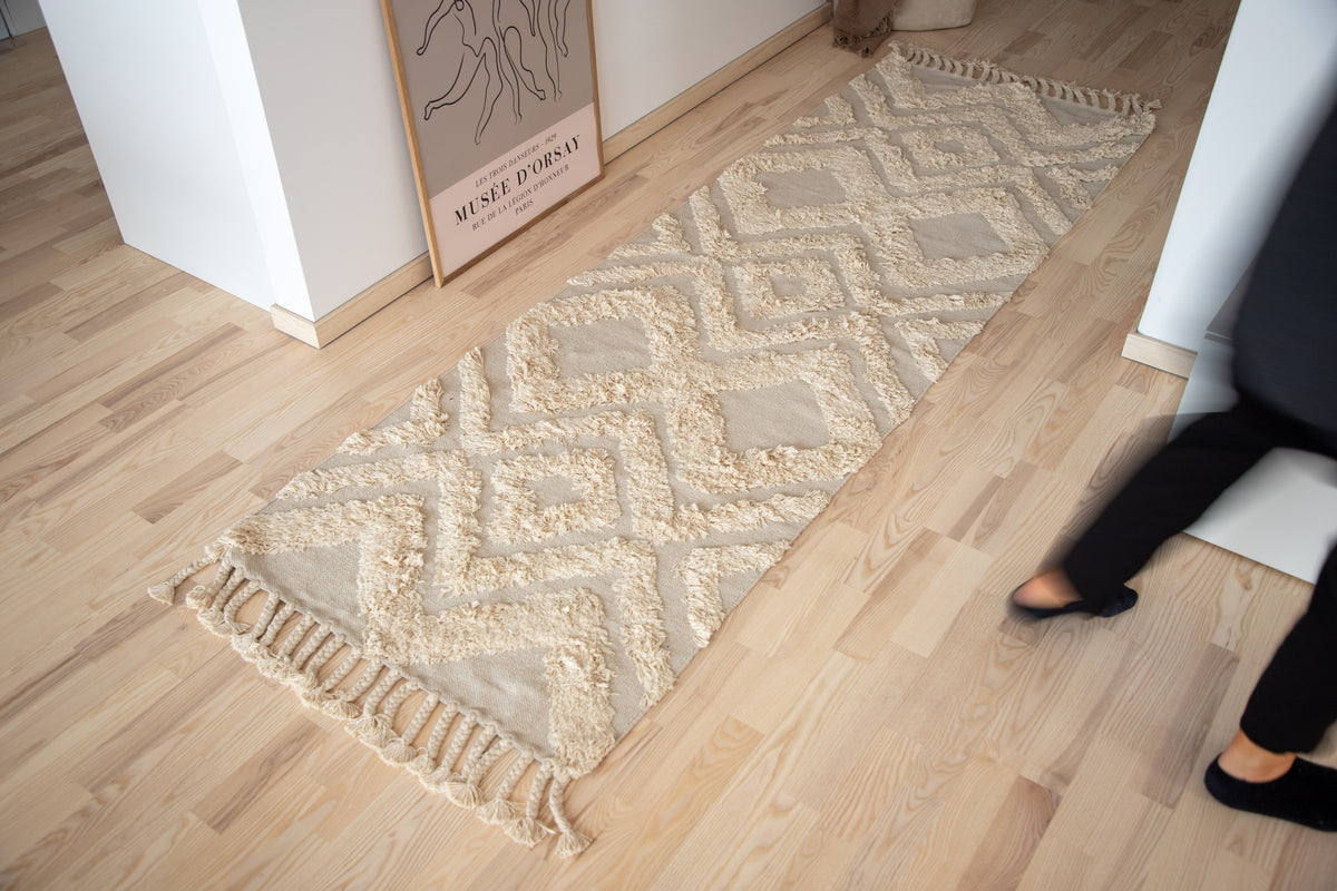 Rectangular Carpet 250 x 80 Beige