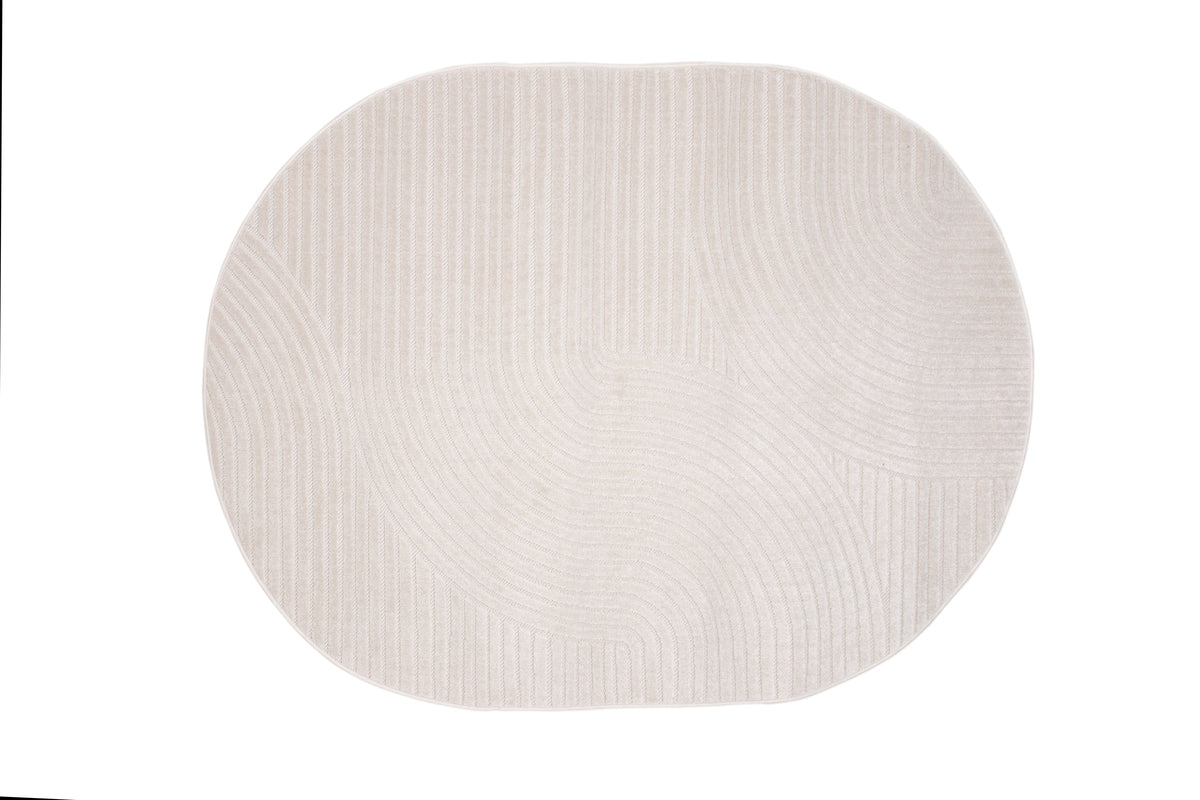 Oval Carpet 160 x 230 White