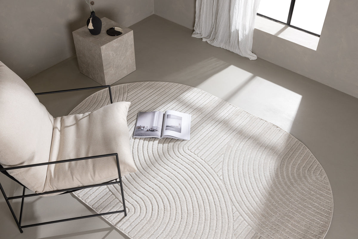 Oval Carpet 160 x 230 White