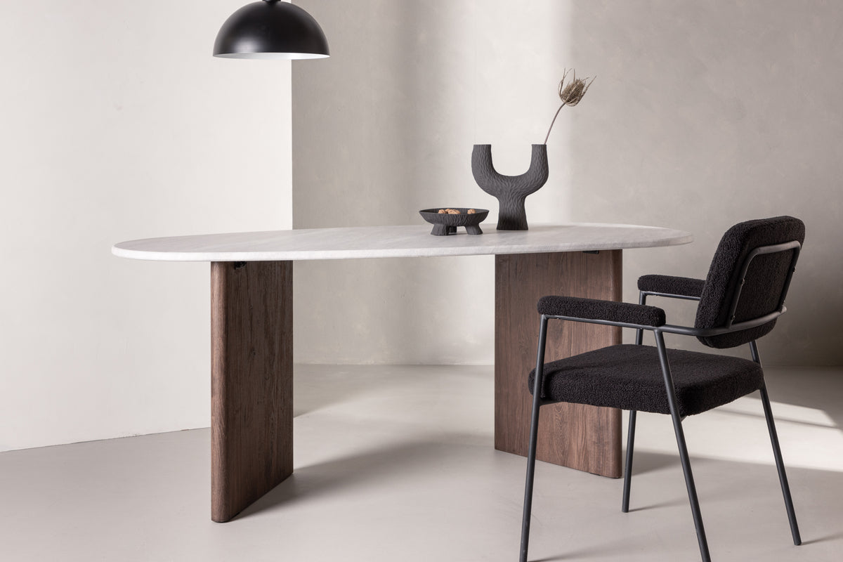 Oval Dining Table 90 x 180 Light Grey