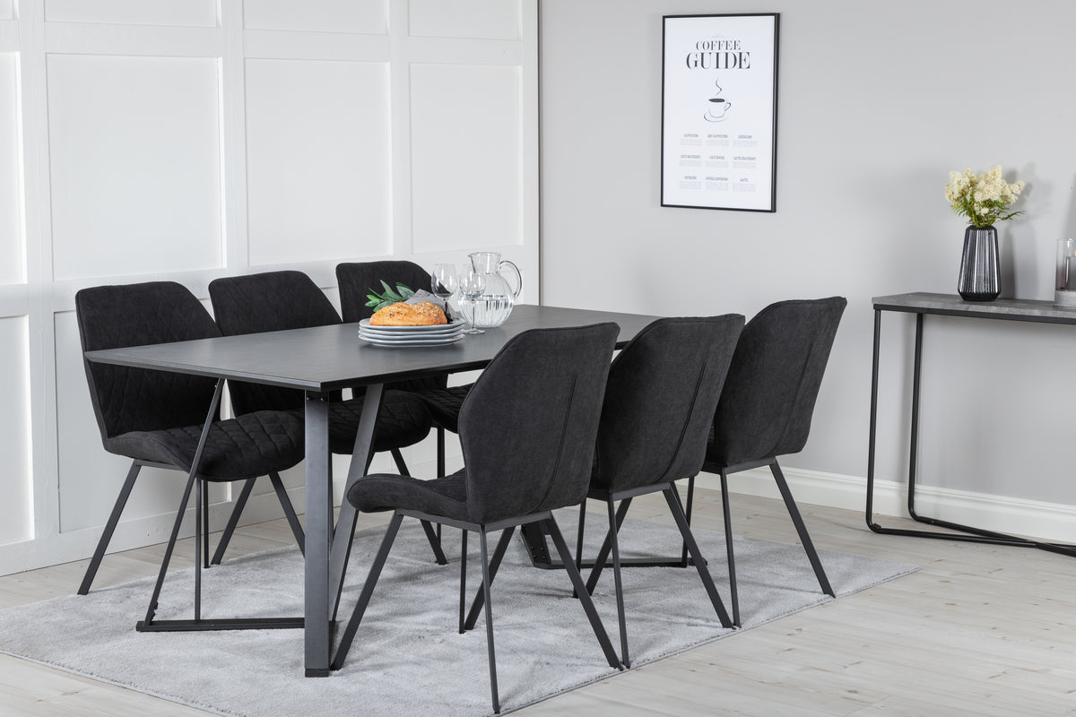 Rectangular Dining Table 180 x 75 x 90 Black
