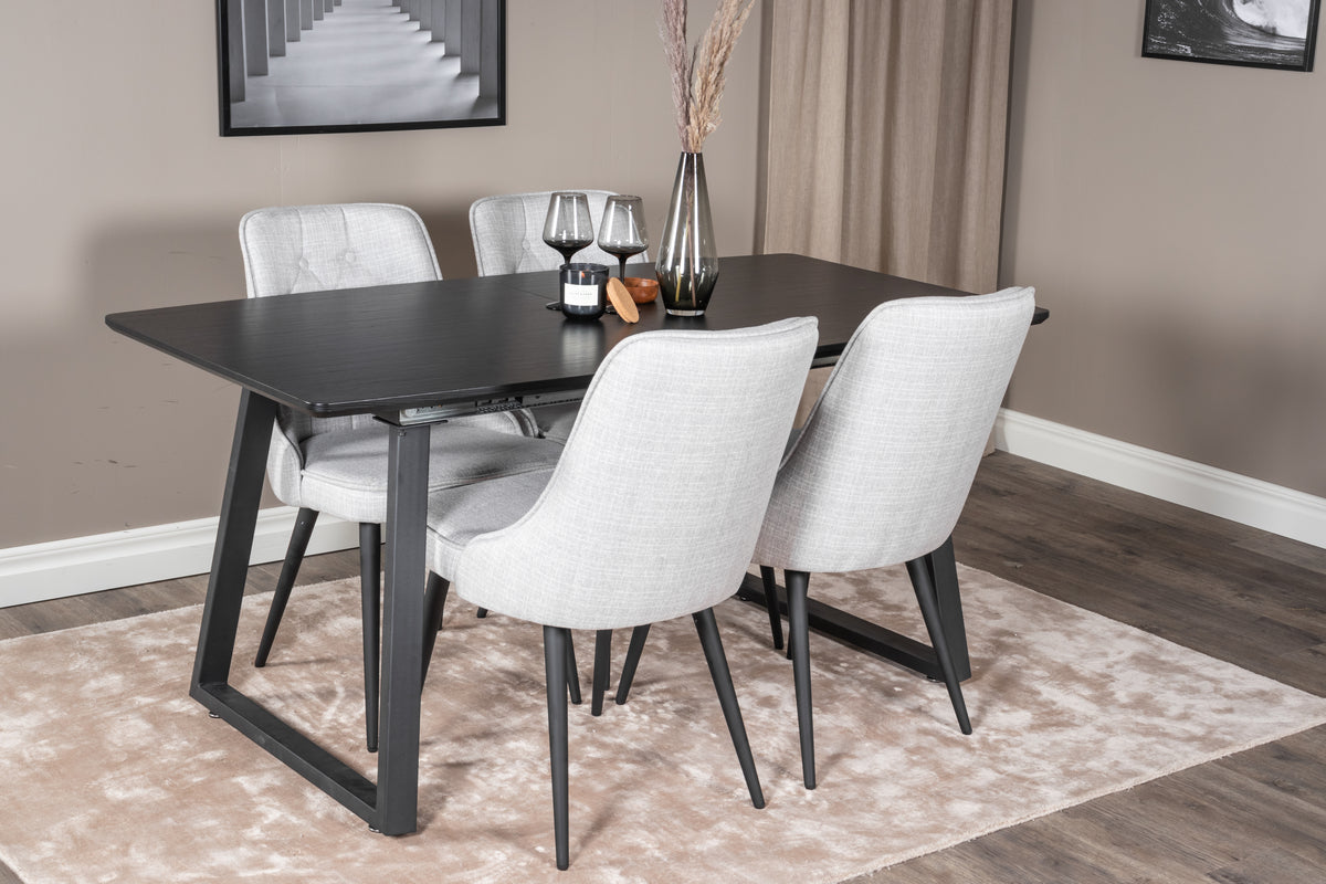 Rectangular Dining Table 75 x 160 x 85 Black