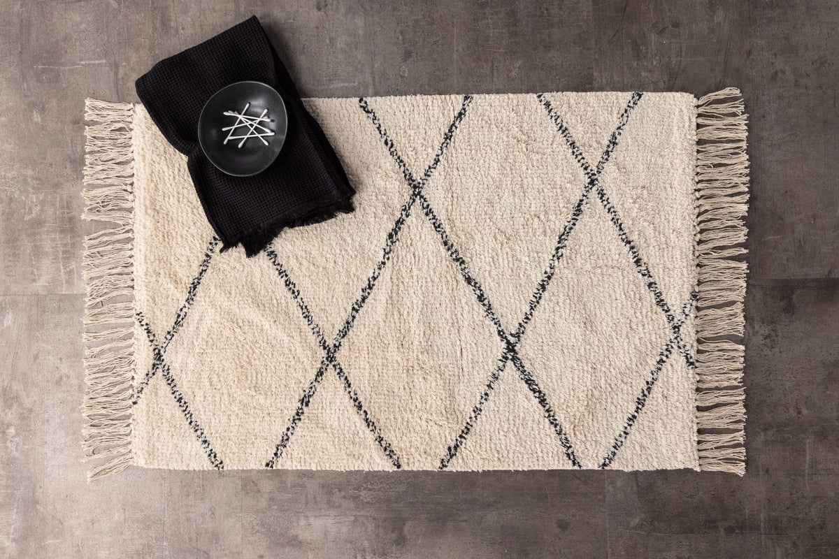 Rectangular Carpet 50 x 80 White