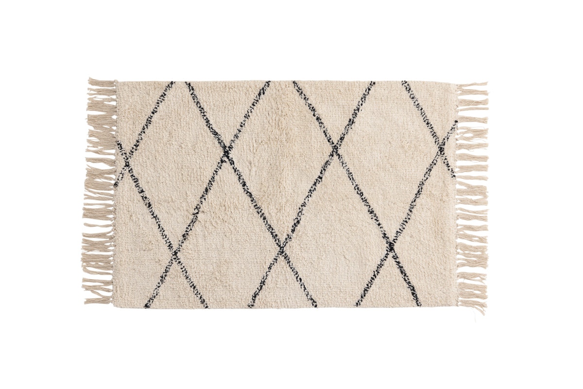 Rectangular Carpet 50 x 80 White
