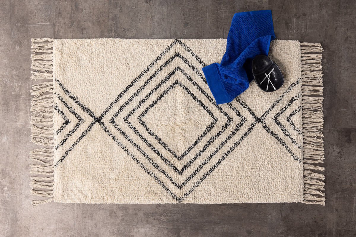 Rectangular Carpet 50 x 80 White