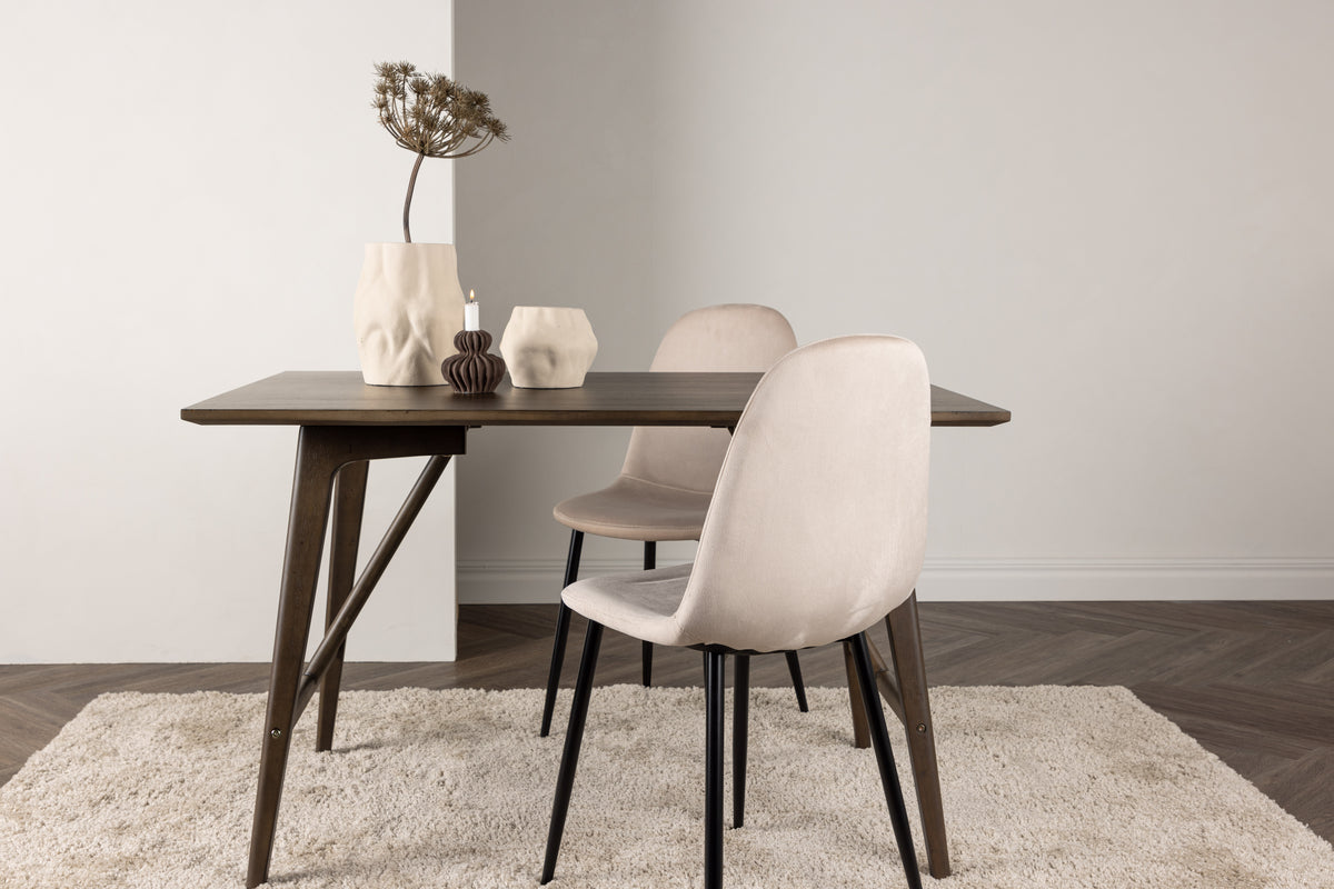 Rectangular Dining Table 80 x 120 Dark Brown