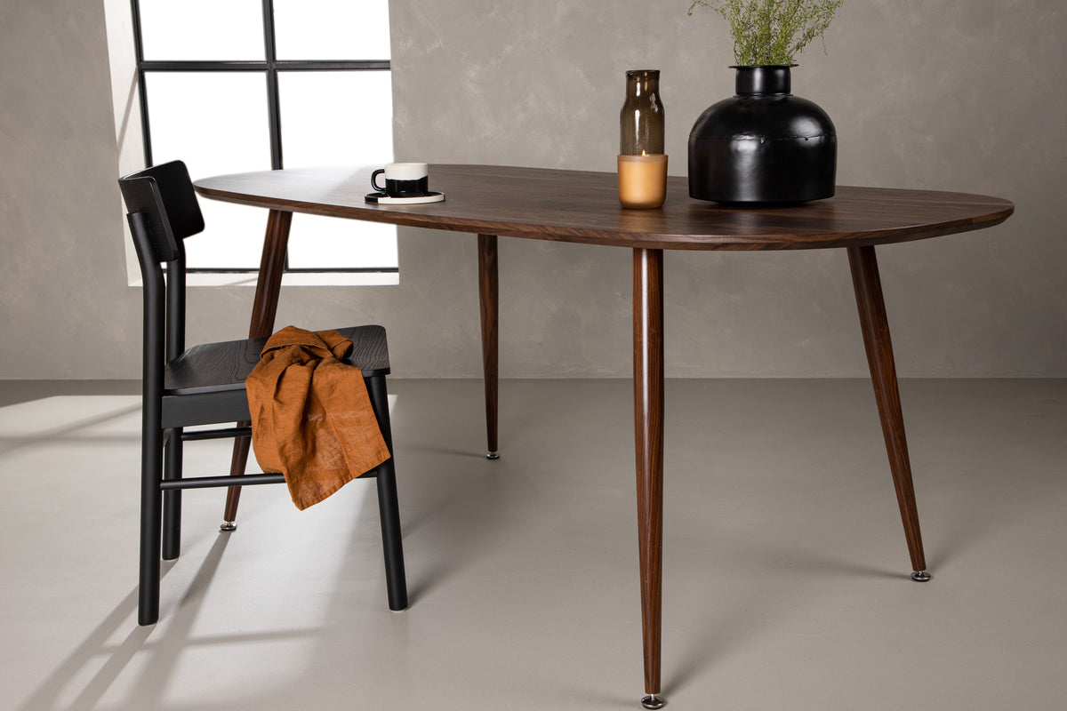 Oval Dining Table 90 x 180 Dark Brown