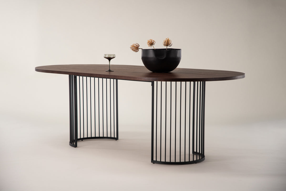 Oval Dining Table 110 x 220 Walnut