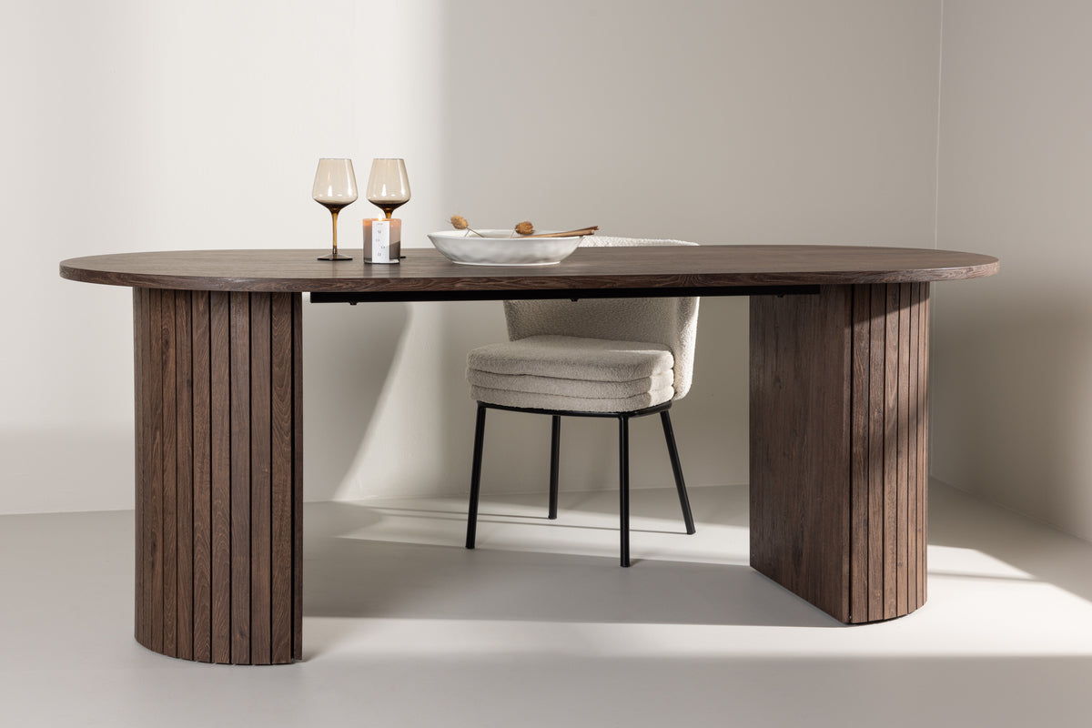 Oval Dining Table 90 x 200 Mocca
