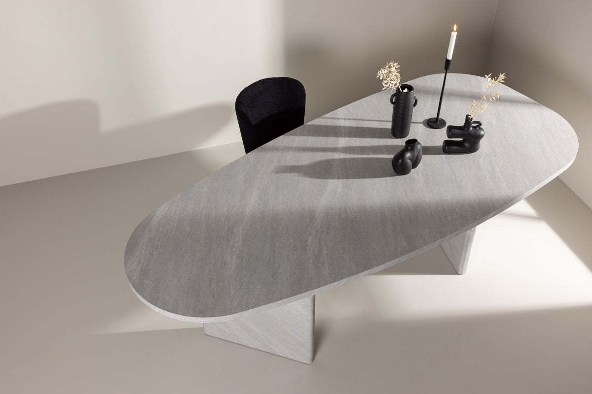 Oval Dining Table 100 x 220 White
