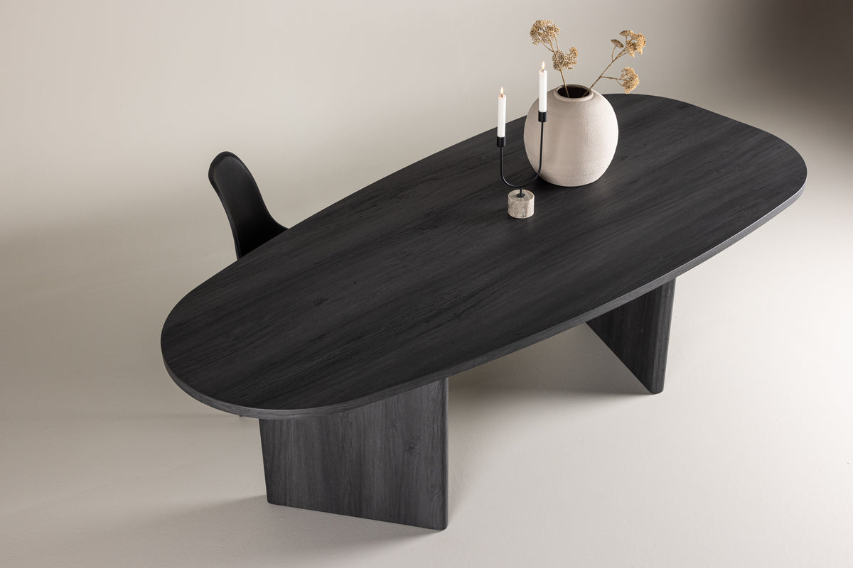 Oval Dining Table 100 x 220 Black