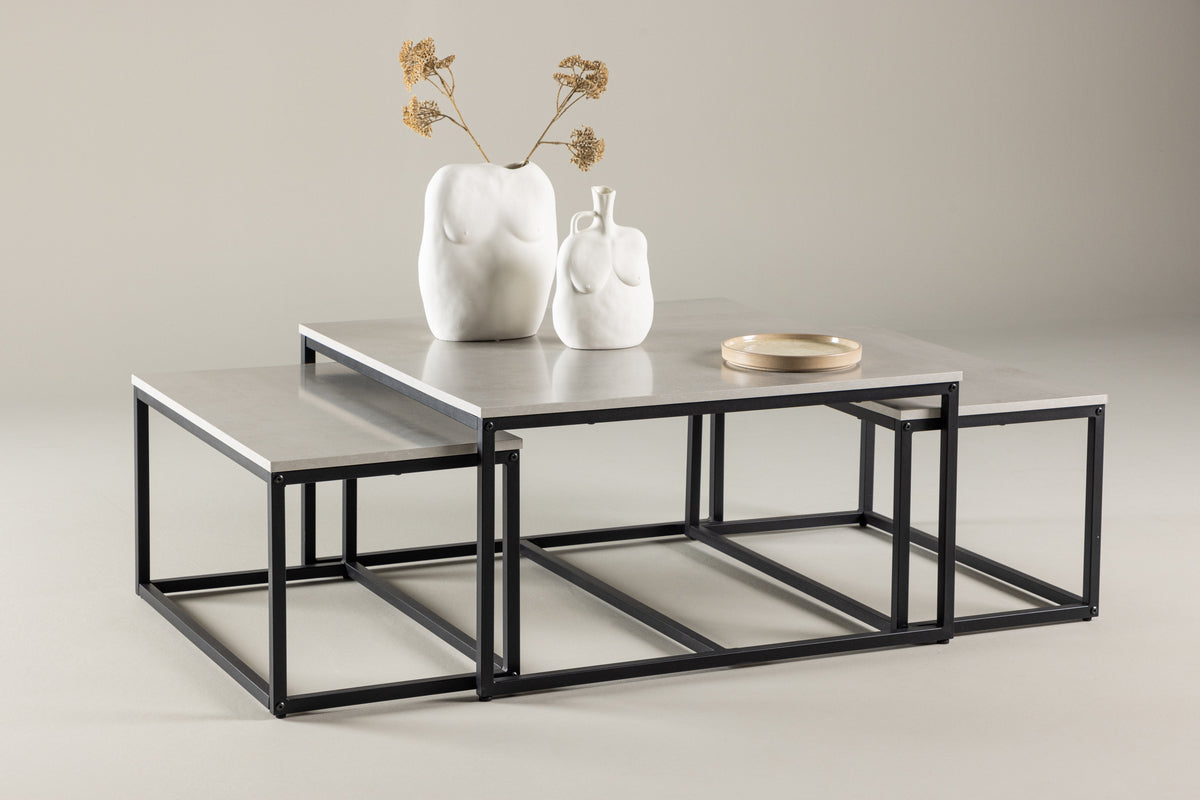 Sofa Table Table 1: 80 Table 2: 38 cm x Table 1: 80 cm Table 2: 73cm Grey