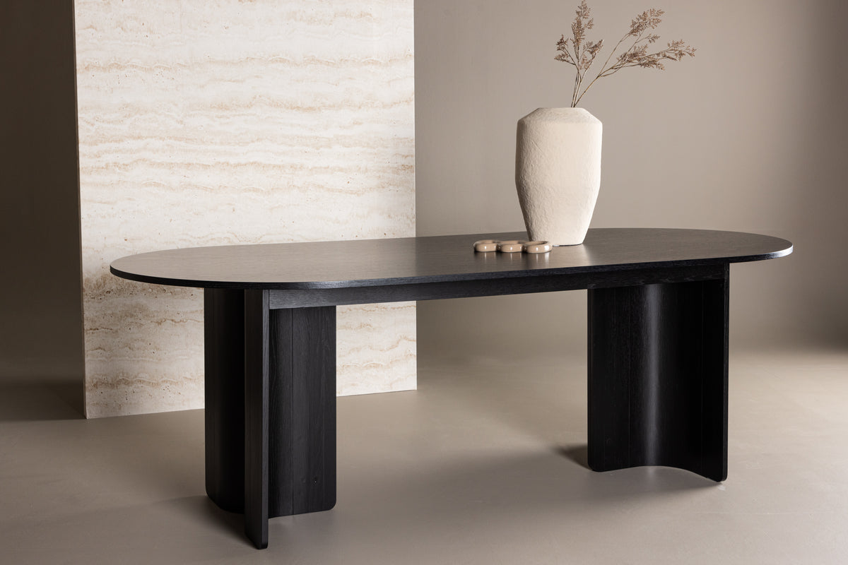 Oval Dining Table 220 x 100 x 75 Black
