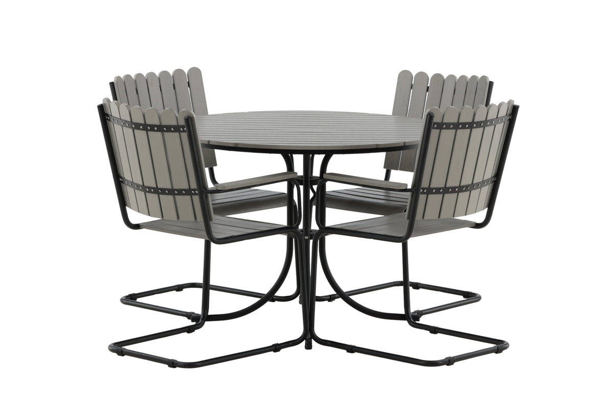 Dining Set Grey Grey