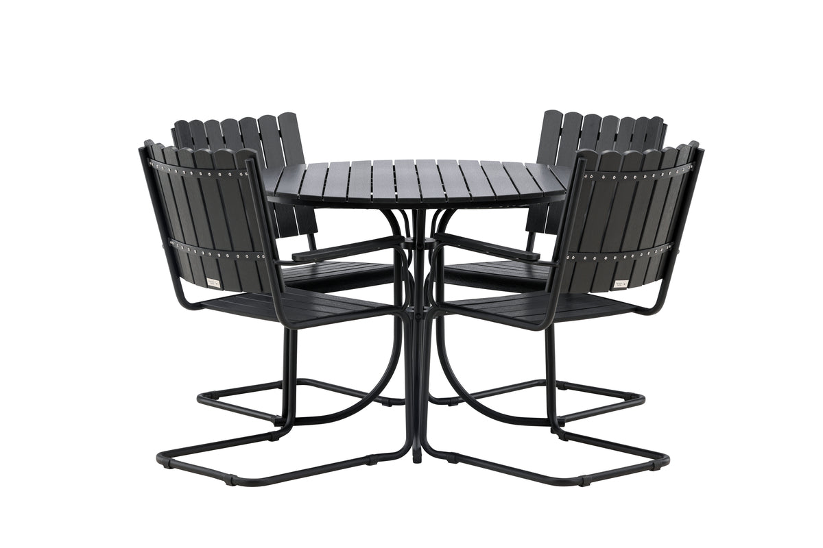 Dining Set Black Black