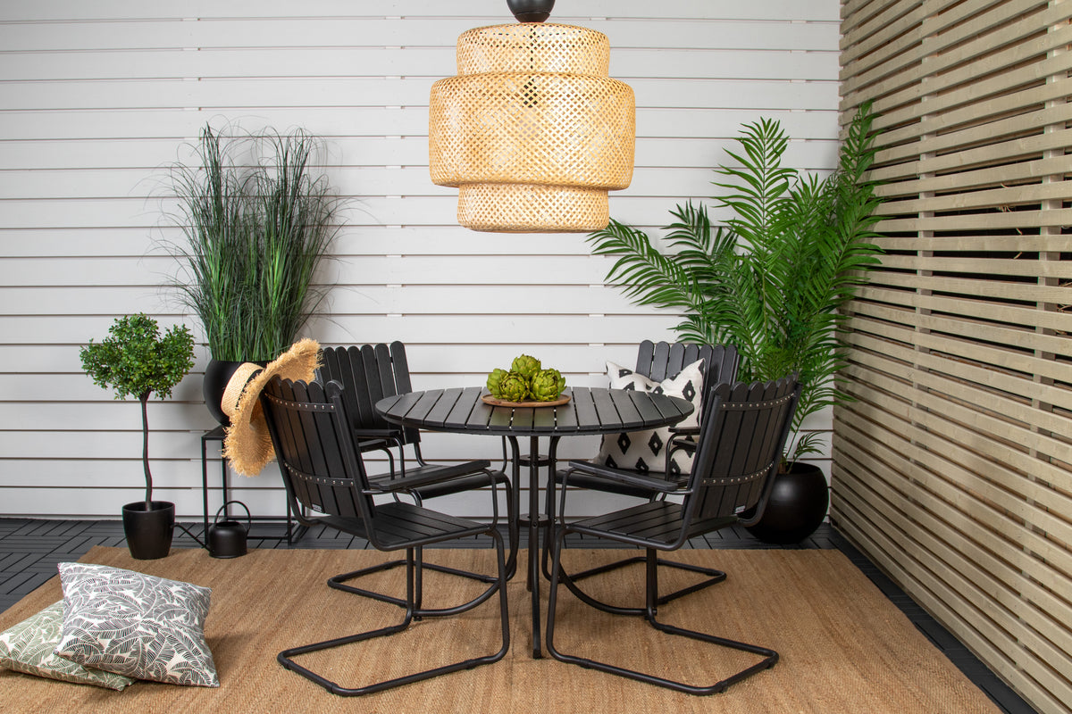 Dining Set Black Black