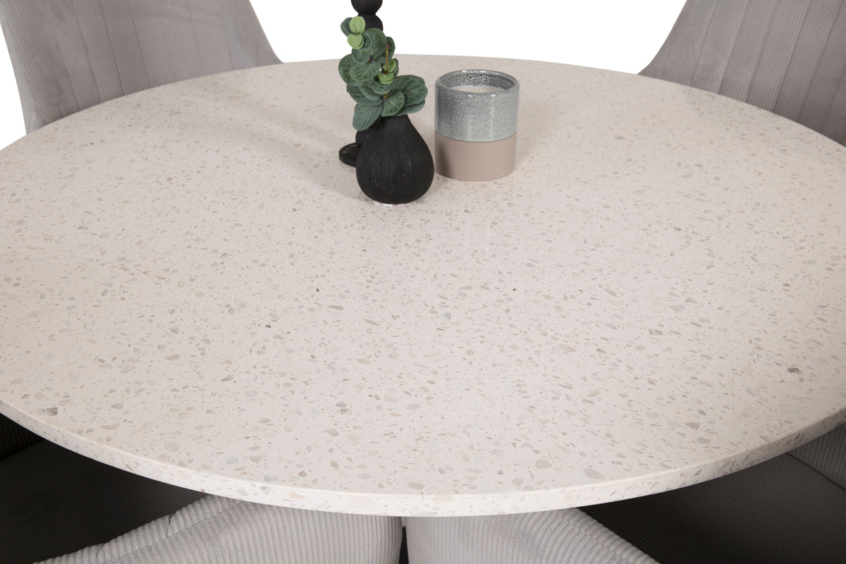 Dining Chair 2-pack Light Grey + Round Dining Table ø106 White