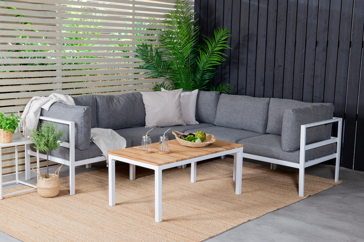 Sofa Table 45 x 110 x 60 Nature + Sofa Module White