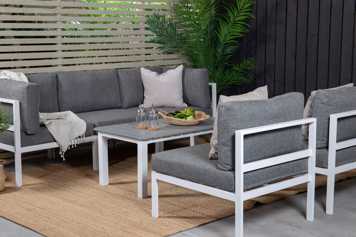Sofa Table 47 x 110 x 60 Grey + Sofa Module White