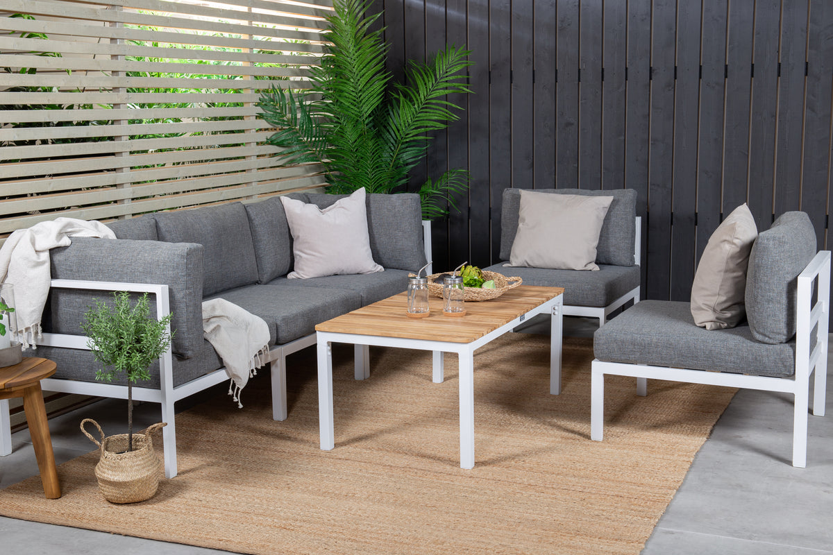Sofa Table 45 x 110 x 60 Nature + Sofa Module White
