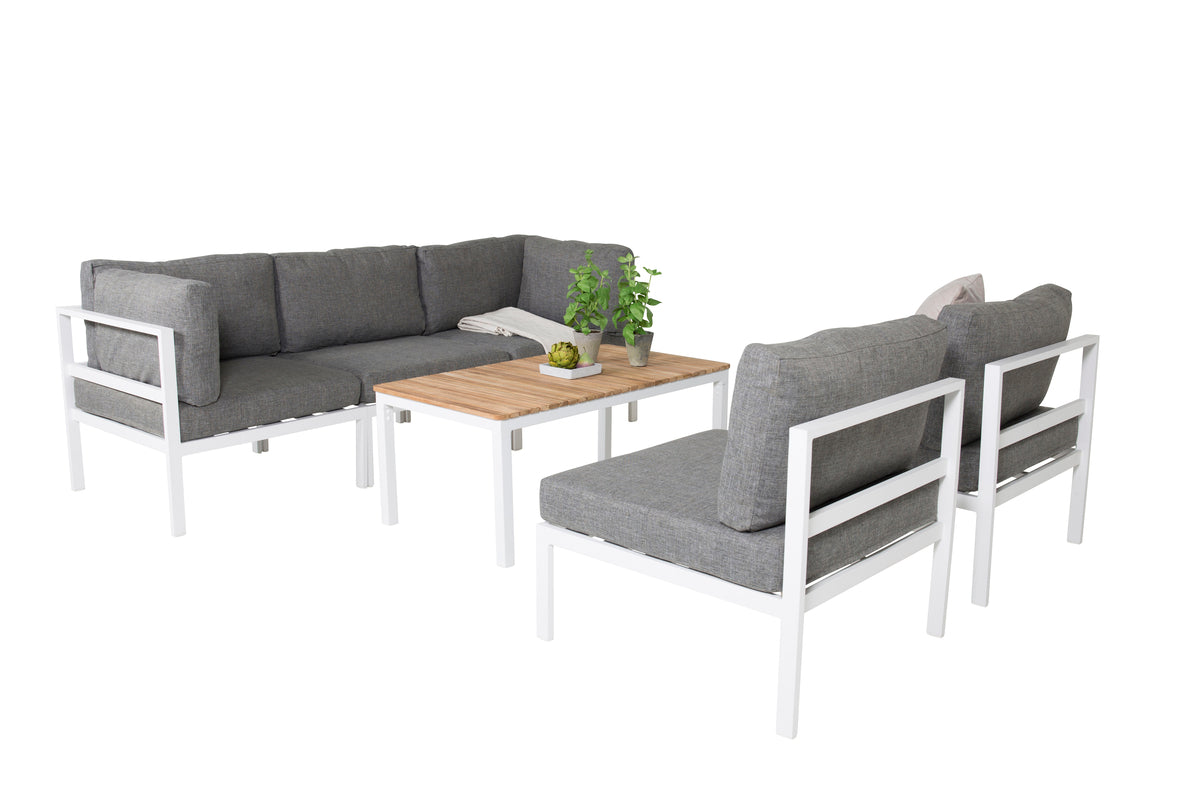 Sofa Table 45 x 110 x 60 Nature + Sofa Module White