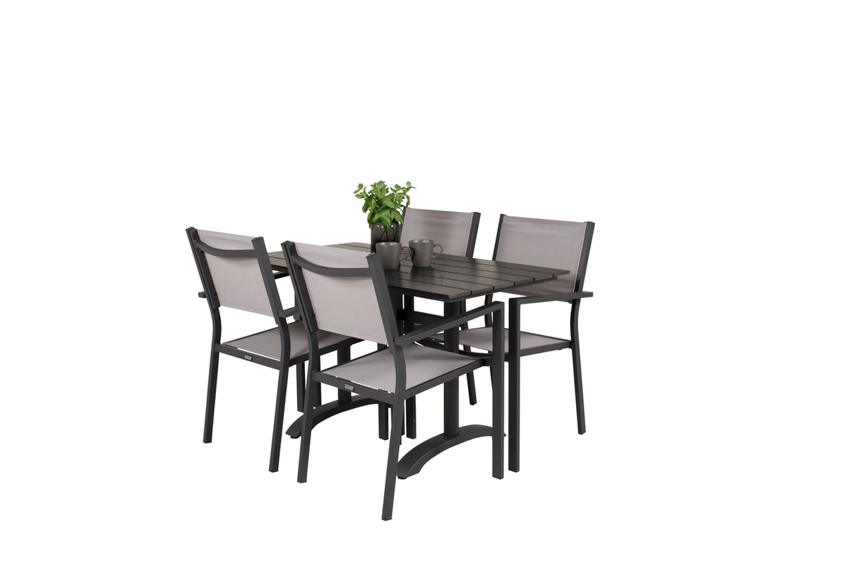 Rectangular Dining Table 74 x 120 x 70 Black + Dining Chair
