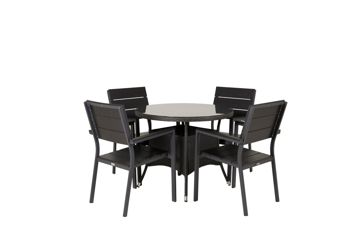 Dining Set Black Black