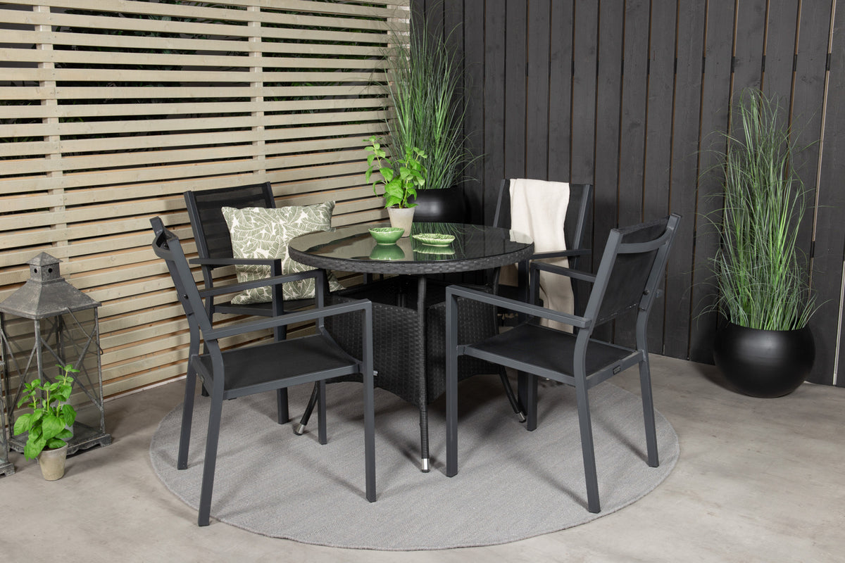 Dining Chair Black + Cafe Table ø90 Black