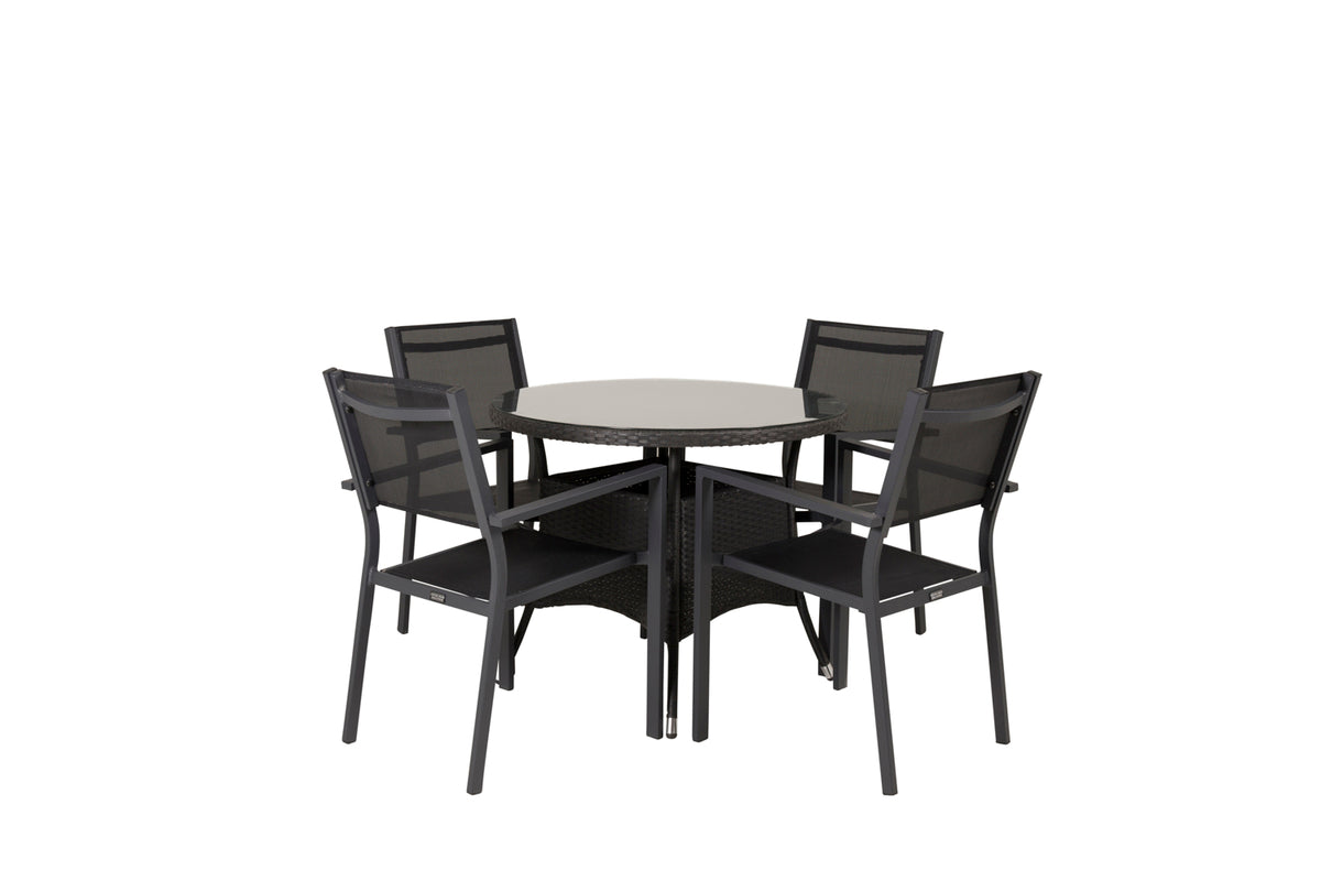 Dining Chair Black + Cafe Table ø90 Black