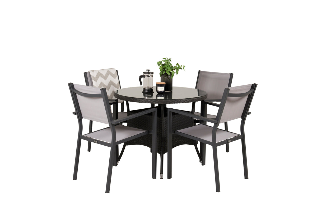 Dining Chair + Cafe Table ø90 Black