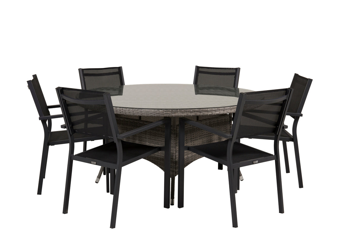 Dining Set Black Grey
