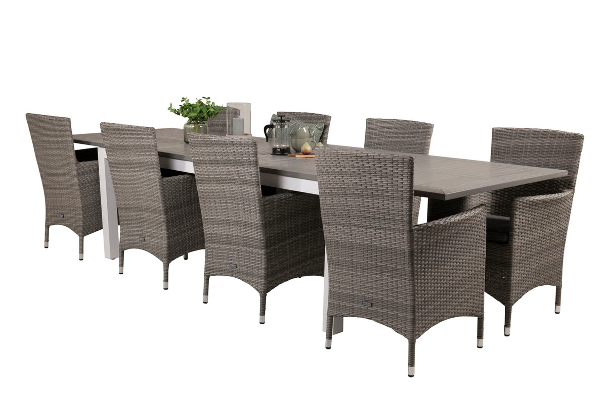 Dining Set Grey Grey
