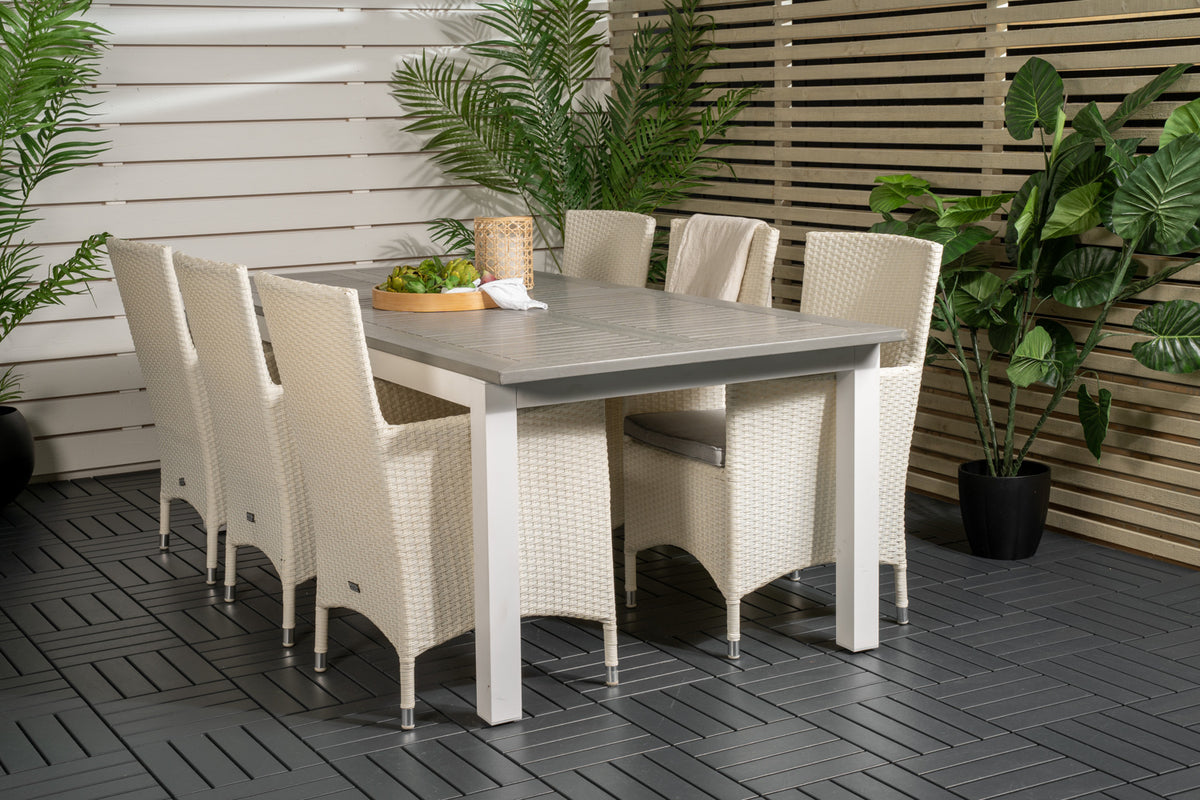 Dining Set White Grey