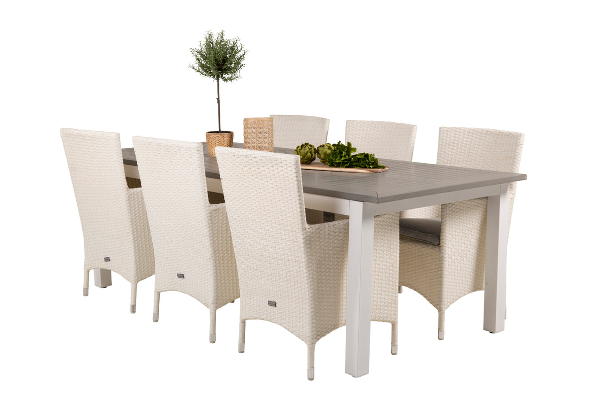 Dining Set White Grey
