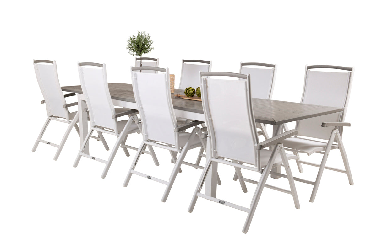 Dining Set White Grey