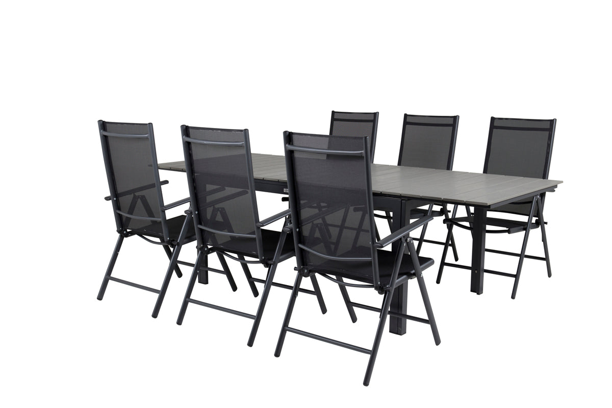 Rectangular Dining Table 75 x 160 x 100 Black + Position Chair 2-pack Black